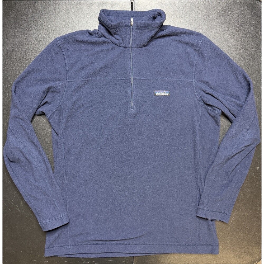 Patagonia Fleece Pullover 1/4 Zip Blue Long Sleeve Shirt Jacket Sweater LargeVGC